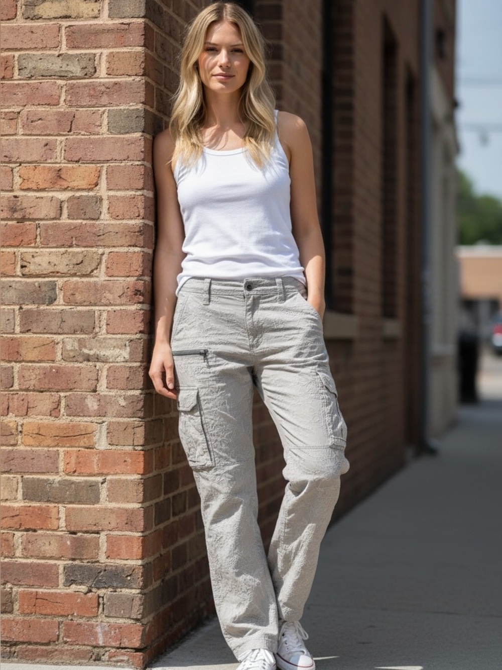 Johnny Was Beige Boho Embroidered Cargo Pants size 12